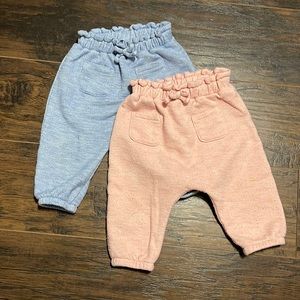 6-12 month baby girl stretch fleece pants